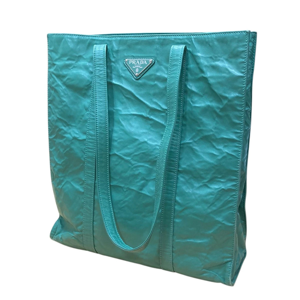 Prada Nappa Leather Tote Bag Green